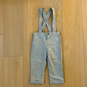 Janie and Jack Grey Suspender Pants